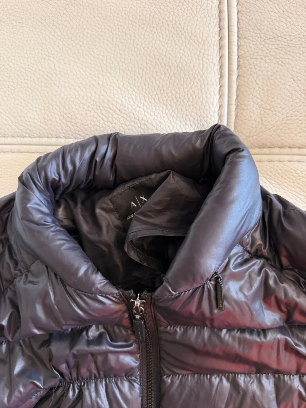 ARMANI EXCHANGE LIGHTWEIGHT QUILTED NYLON DOWN BLACK JACKET IN SMALL - Picture 14 of 15